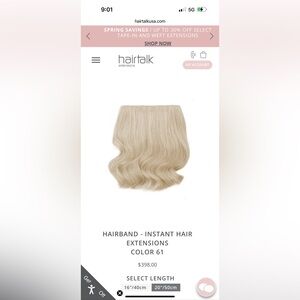 HairTalk Hairband Extensions Blonde